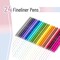 Fineliner Pens Colored, 24 Pack, Ergonomic Triangular Colorful Barrels, 0.4mm Fine Liner Pens